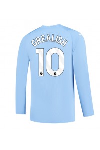 Manchester City Jack Grealish #10 Jalkapallovaatteet Kotipaita 2023-24 Pitkähihainen